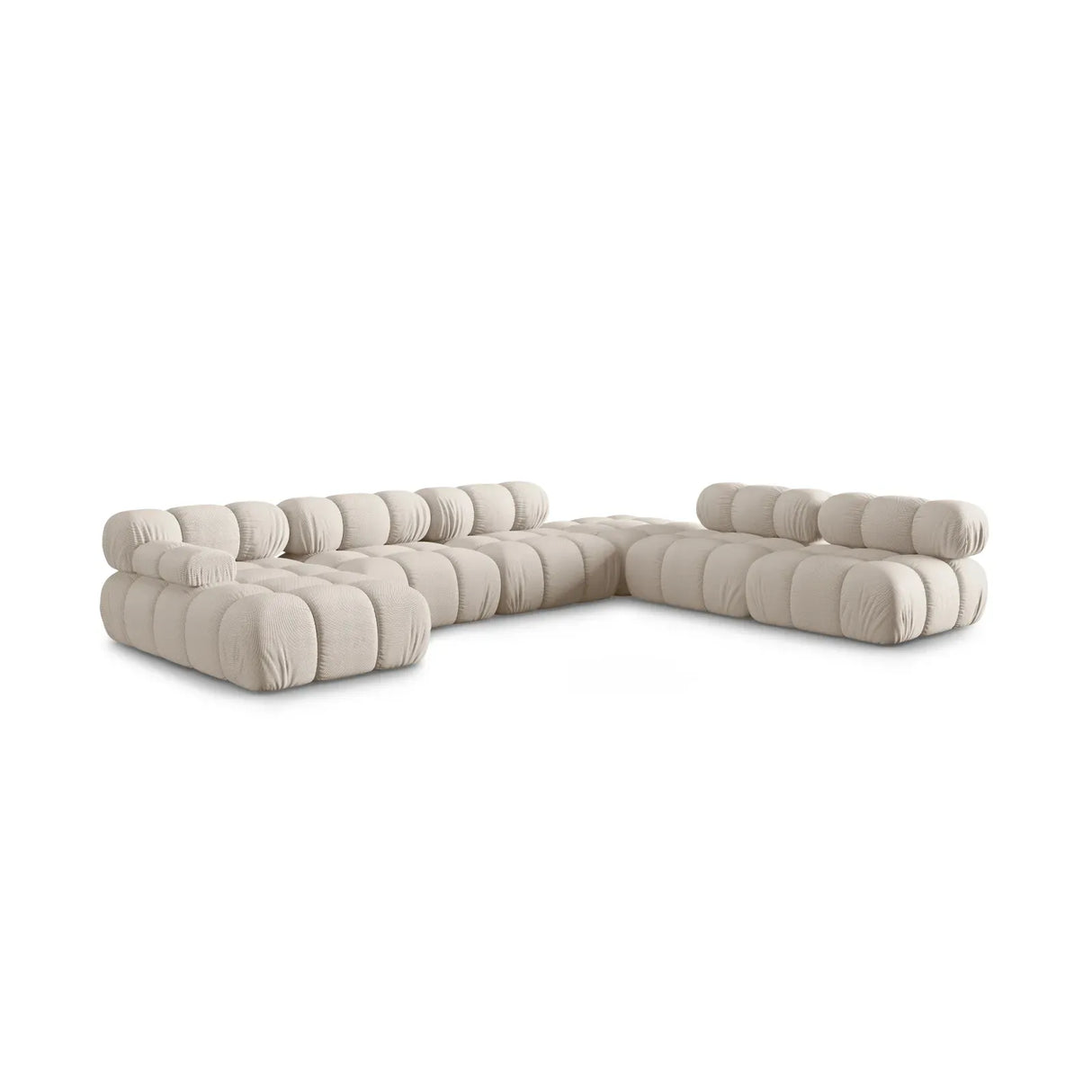 Bellis Modulares Sofa 6 Module Chaise Longue Rechts mit Samtbezug oder 3D-Stoff, 376x282 cm - ZEN ZONE Furniture