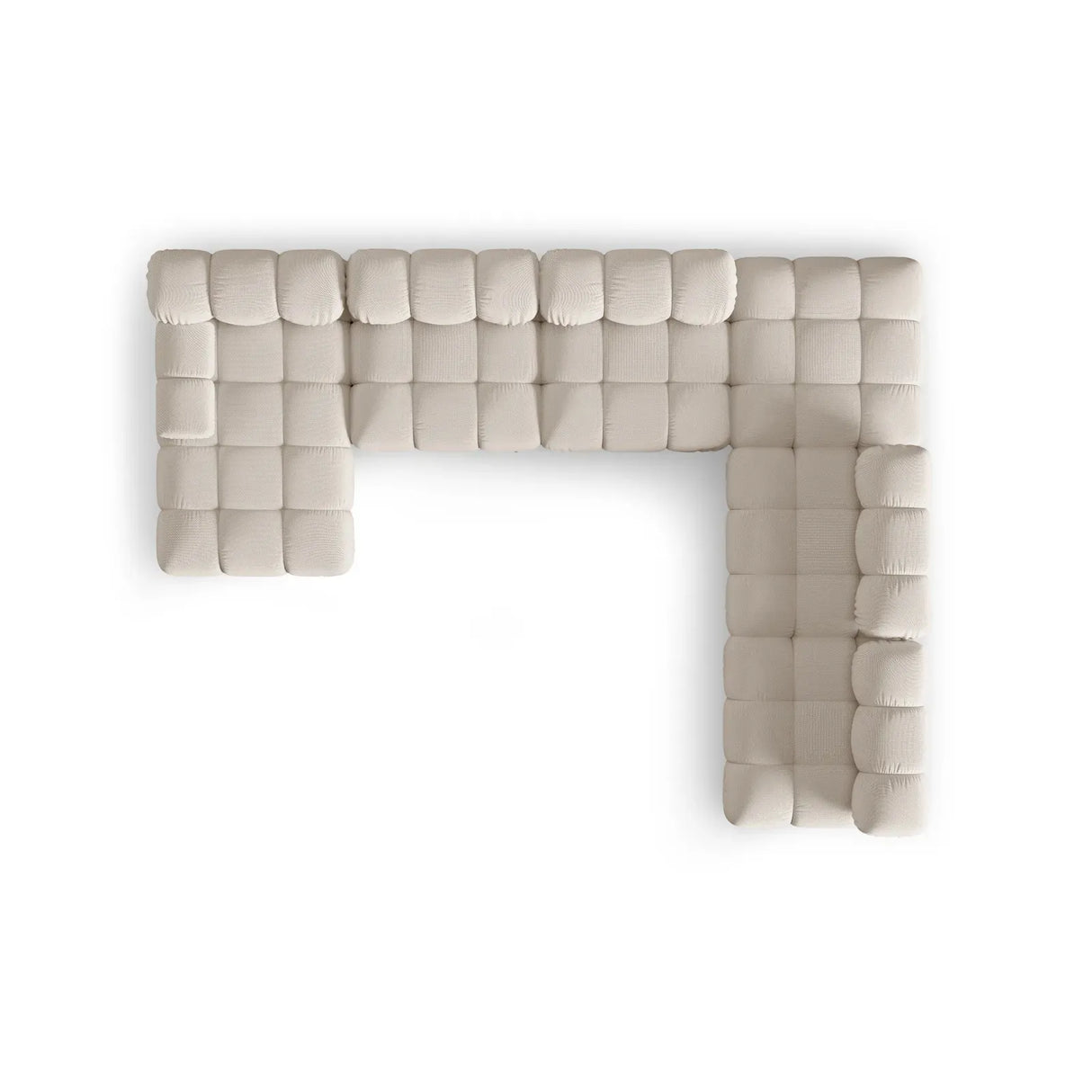 Bellis Modulares Sofa 6 Module Chaise Longue Rechts mit Samtbezug oder 3D-Stoff, 376x282 cm - ZEN ZONE Furniture