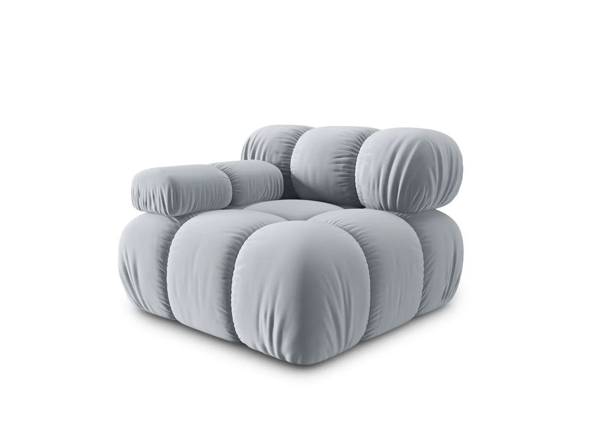 Bellis Modulares Sofa Eckmodul Links mit Samt-Stoff (Blu06) in Hellblau, 94 cm – Bild 3