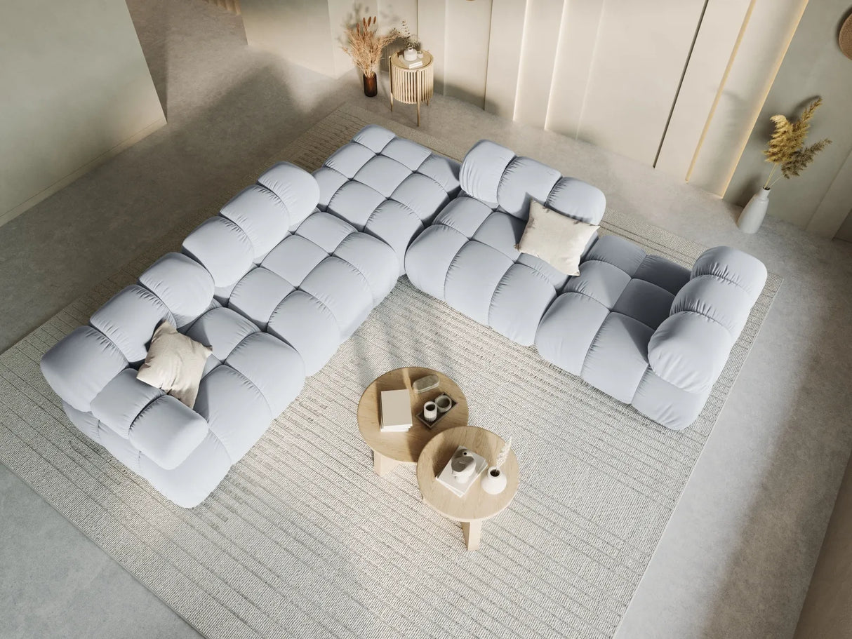 Bellis Modulares Sofa Eckmodul Links mit Samt-Stoff (Blu06) in Hellblau, 94 cm – Bild 8