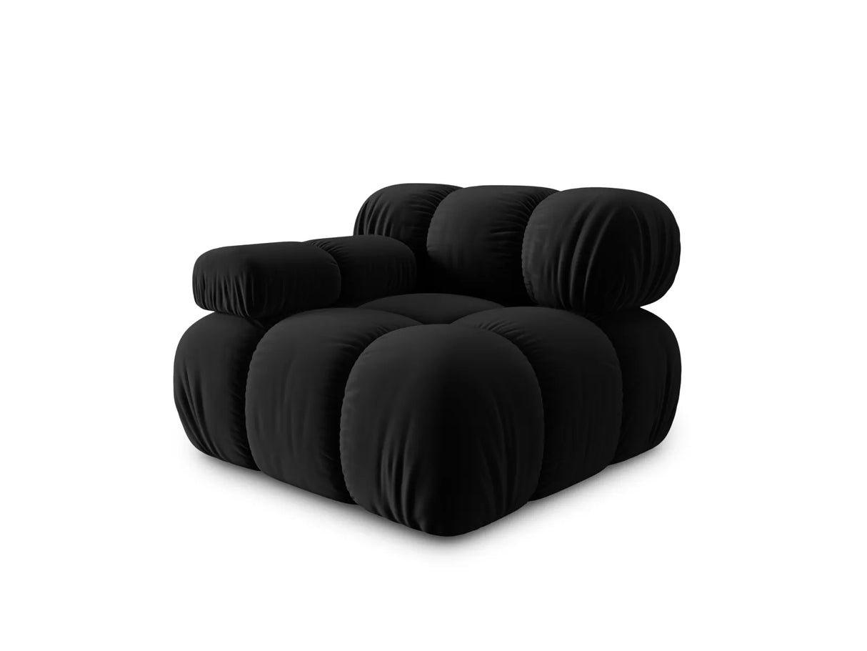Bellis Modulares Sofa Eckmodul Links mit Samt-Stoff (Blu19) in Schwarz, 94 cm – Bild 3