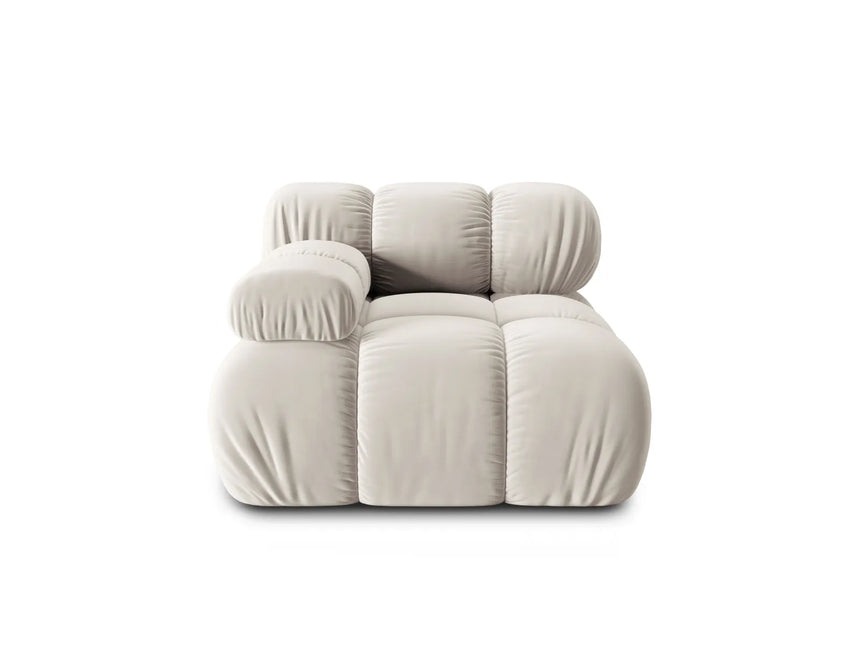 Bellis Modulares Sofa Eckmodul Links mit Samt-Stoff (Blu30) in Dunkelbeige, 94 cm – Bild 1