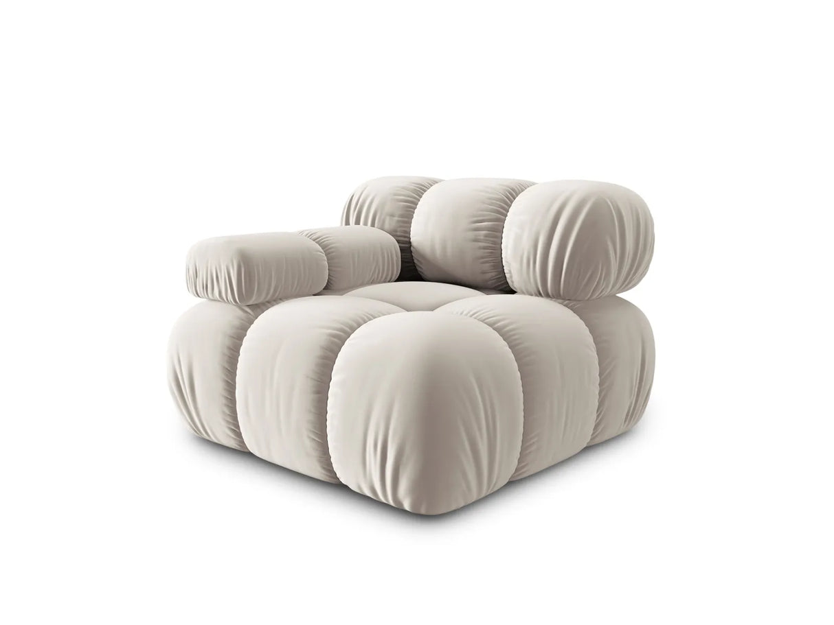 Bellis Modulares Sofa Eckmodul Links mit Samt-Stoff (Blu30) in Dunkelbeige, 94 cm – Bild 2