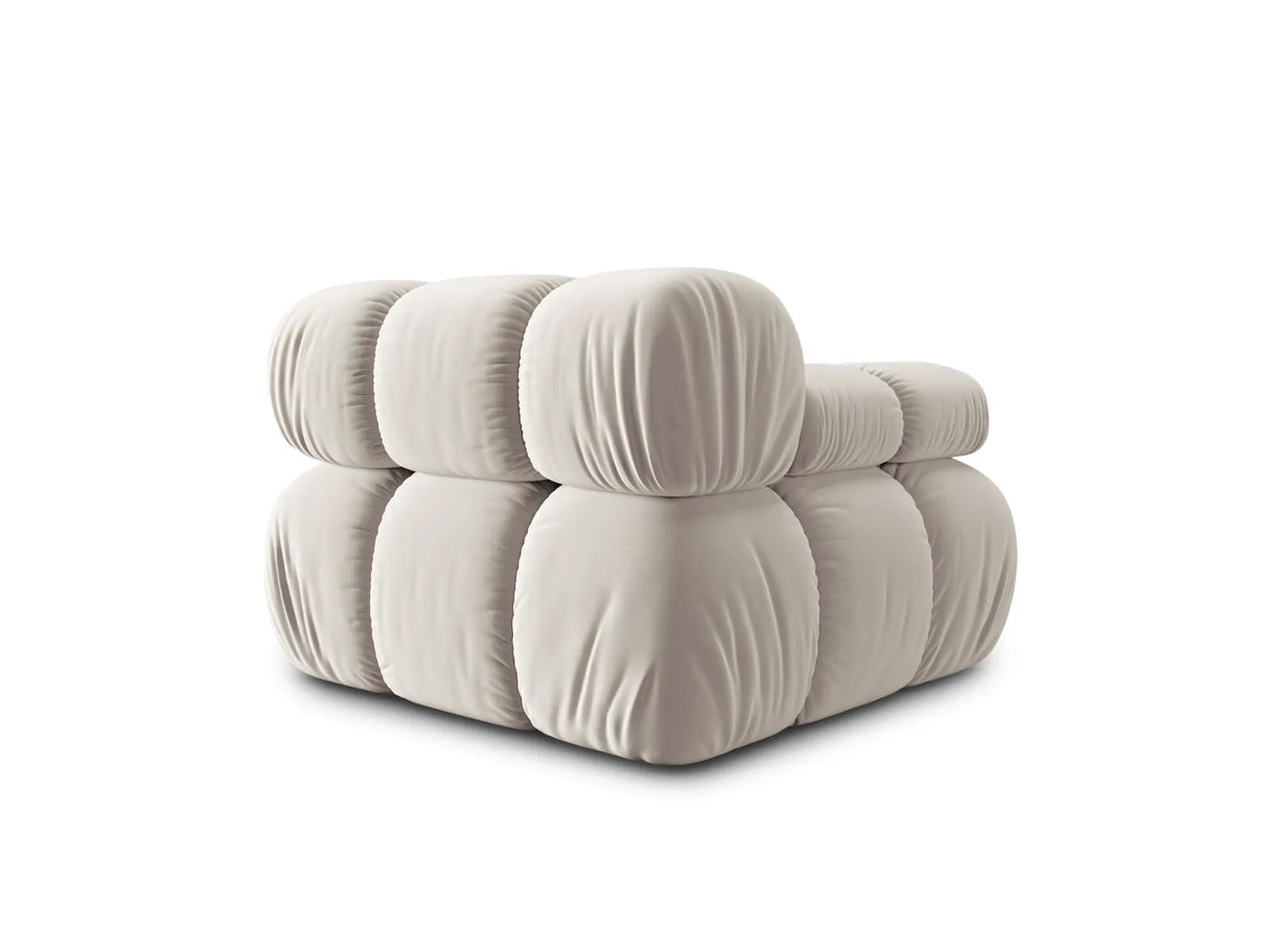 Bellis Modulares Sofa Eckmodul Links mit Samt-Stoff (Blu30) in Dunkelbeige, 94 cm – Bild 4