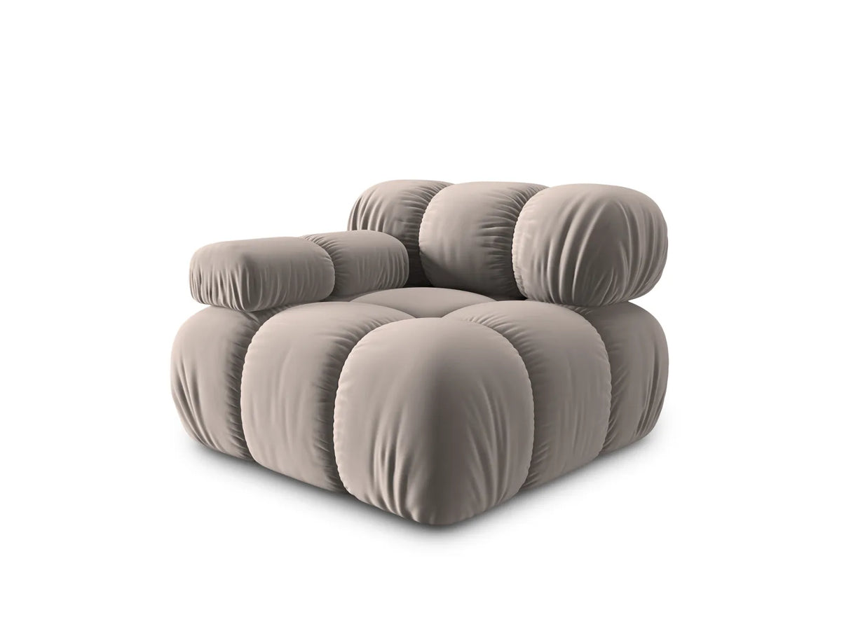 Bellis Modulares Sofa Eckmodul Links mit Samt-Stoff (Blu40) in Cappuccino, 94 cm – Bild 2