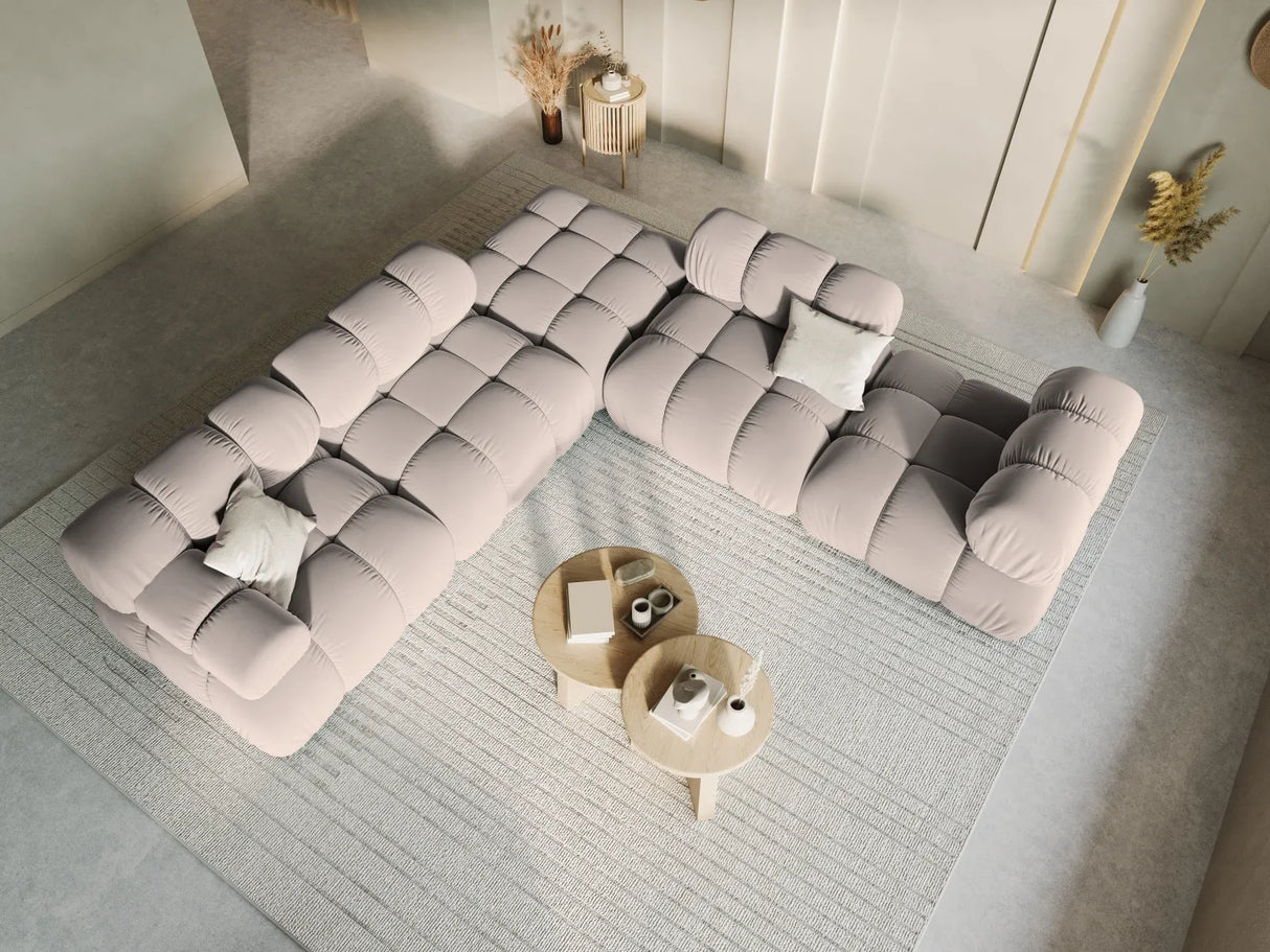 Bellis Modulares Sofa Eckmodul Links mit Samt-Stoff (Blu40) in Cappuccino, 94 cm – Bild 8