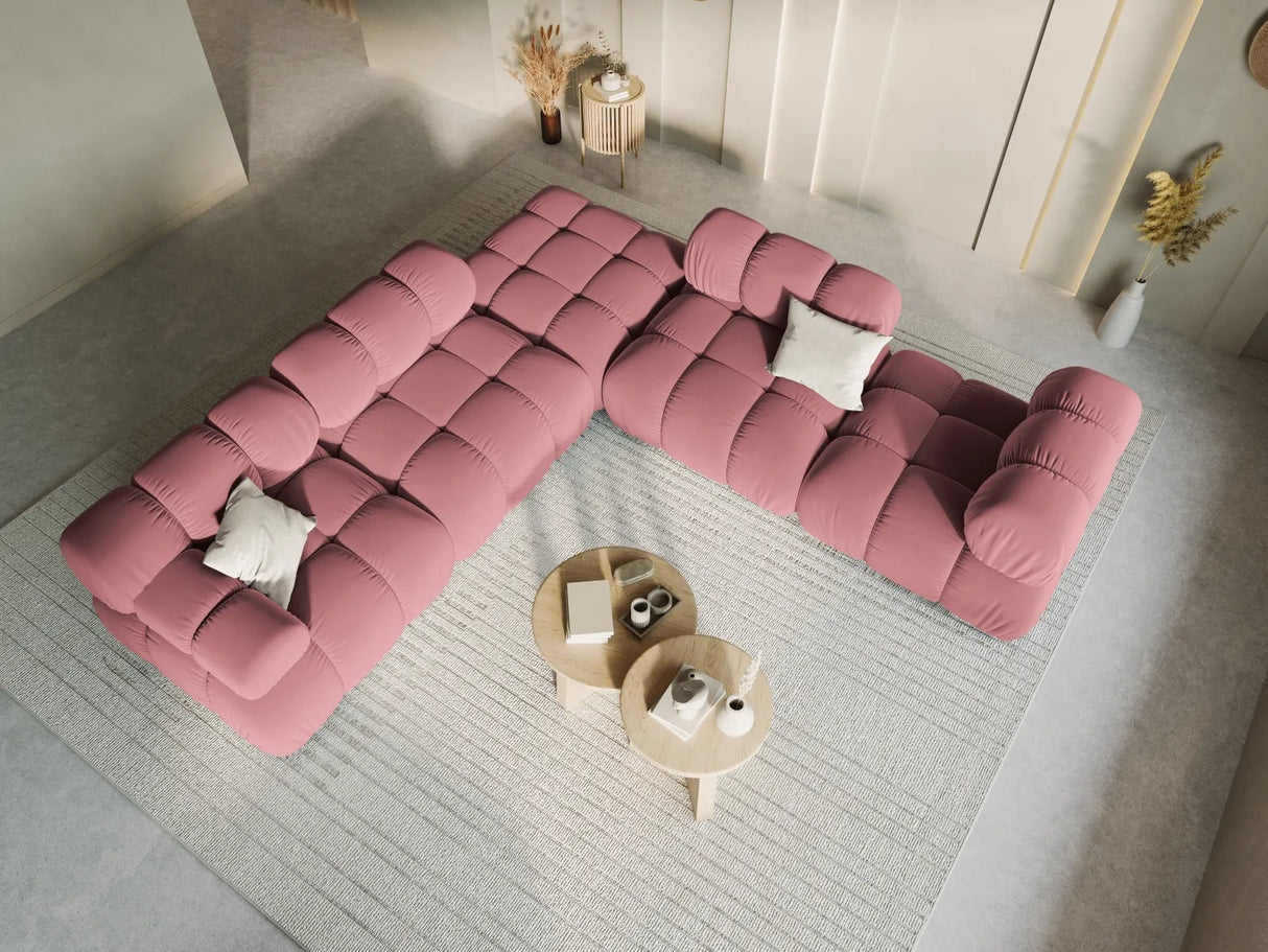 Bellis Modulares Sofa Eckmodul Links mit Samt-Stoff (Blu52) in Rosa, 94 cm – Bild 8