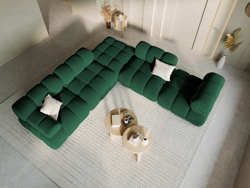 Bellis Modulares Sofa Eckmodul Links mit Samt-Stoff (Blu78) in Flaschengrün, 94 cm – Bild 8