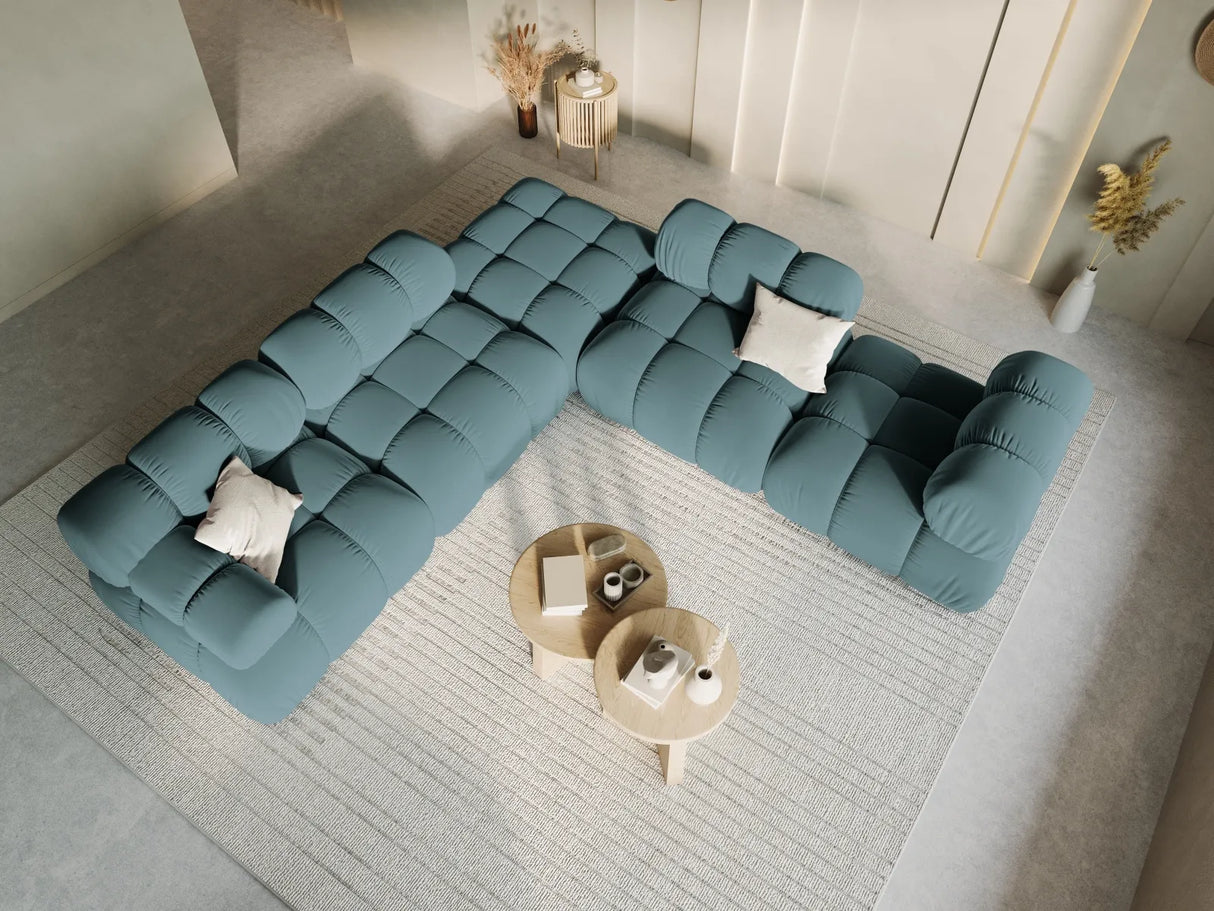 Bellis Modulares Sofa Eckmodul Links mit Samt-Stoff (Blu85) in Türkis, 94 cm – Bild 8