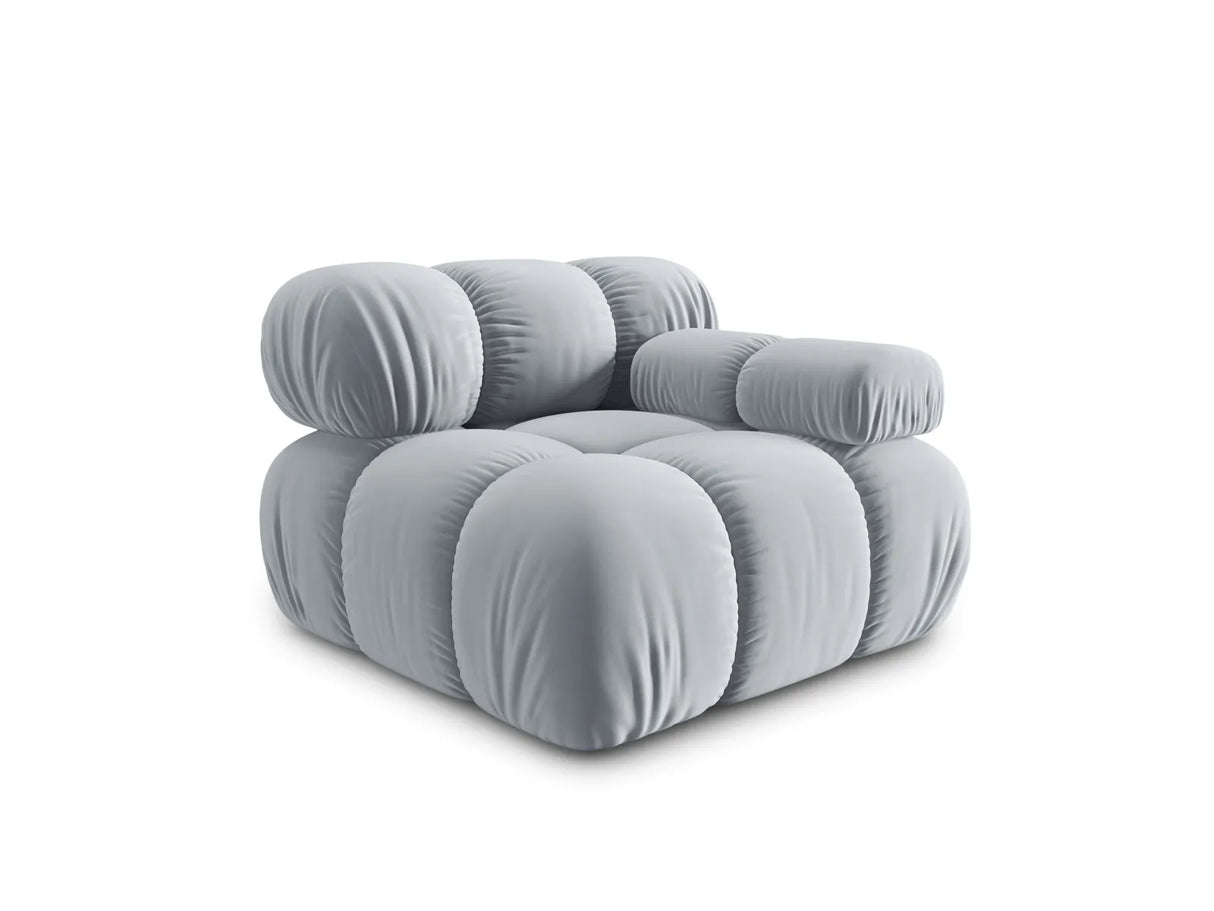 Bellis Modulares Sofa Eckmodul Rechts mit Samt-Stoff (Blu06) in Hellblau, 94 cm – Bild 8