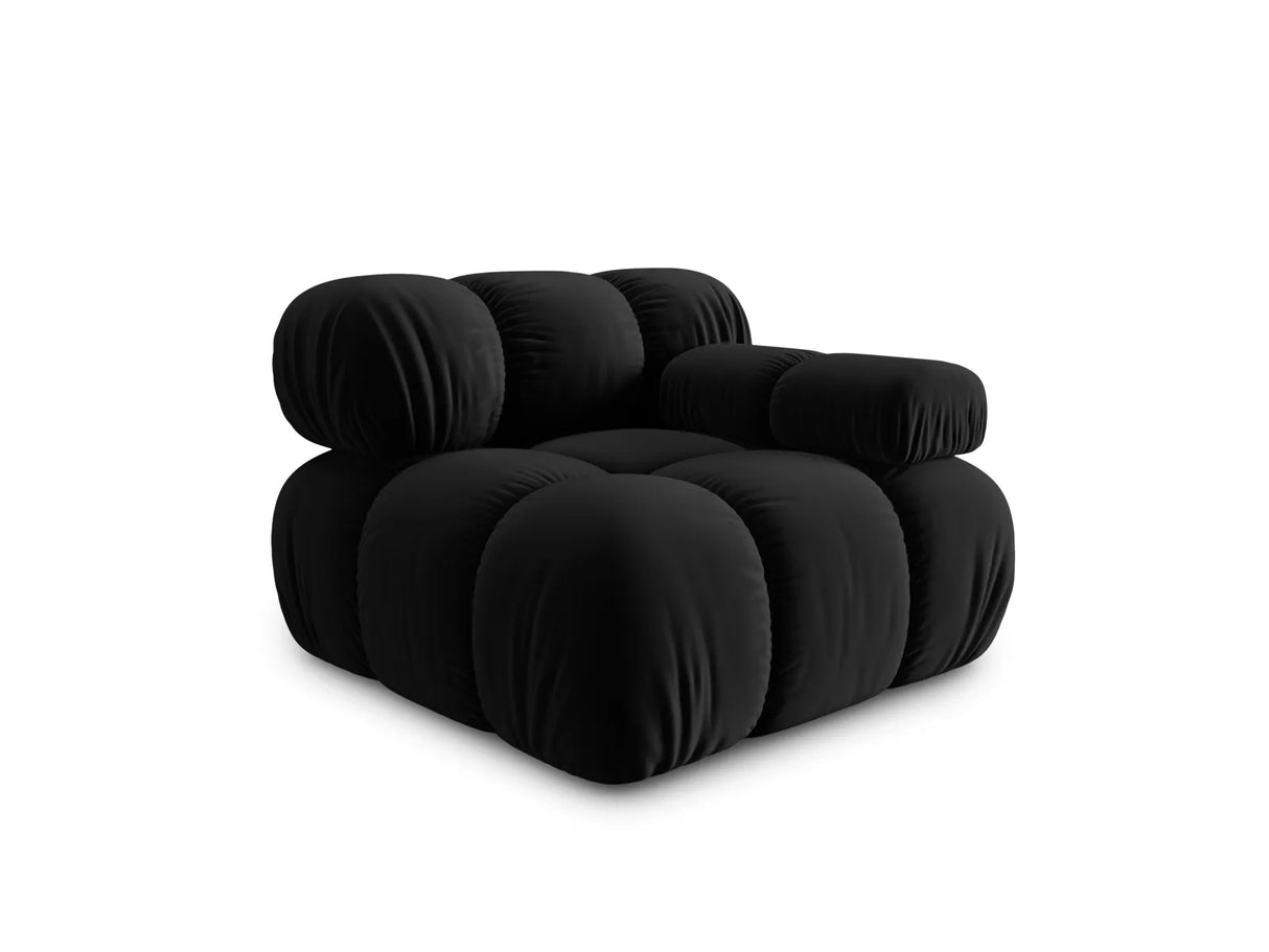 Bellis Modulares Sofa Eckmodul Rechts mit Samt-Stoff (Blu19) in Schwarz, 94 cm – Bild 2