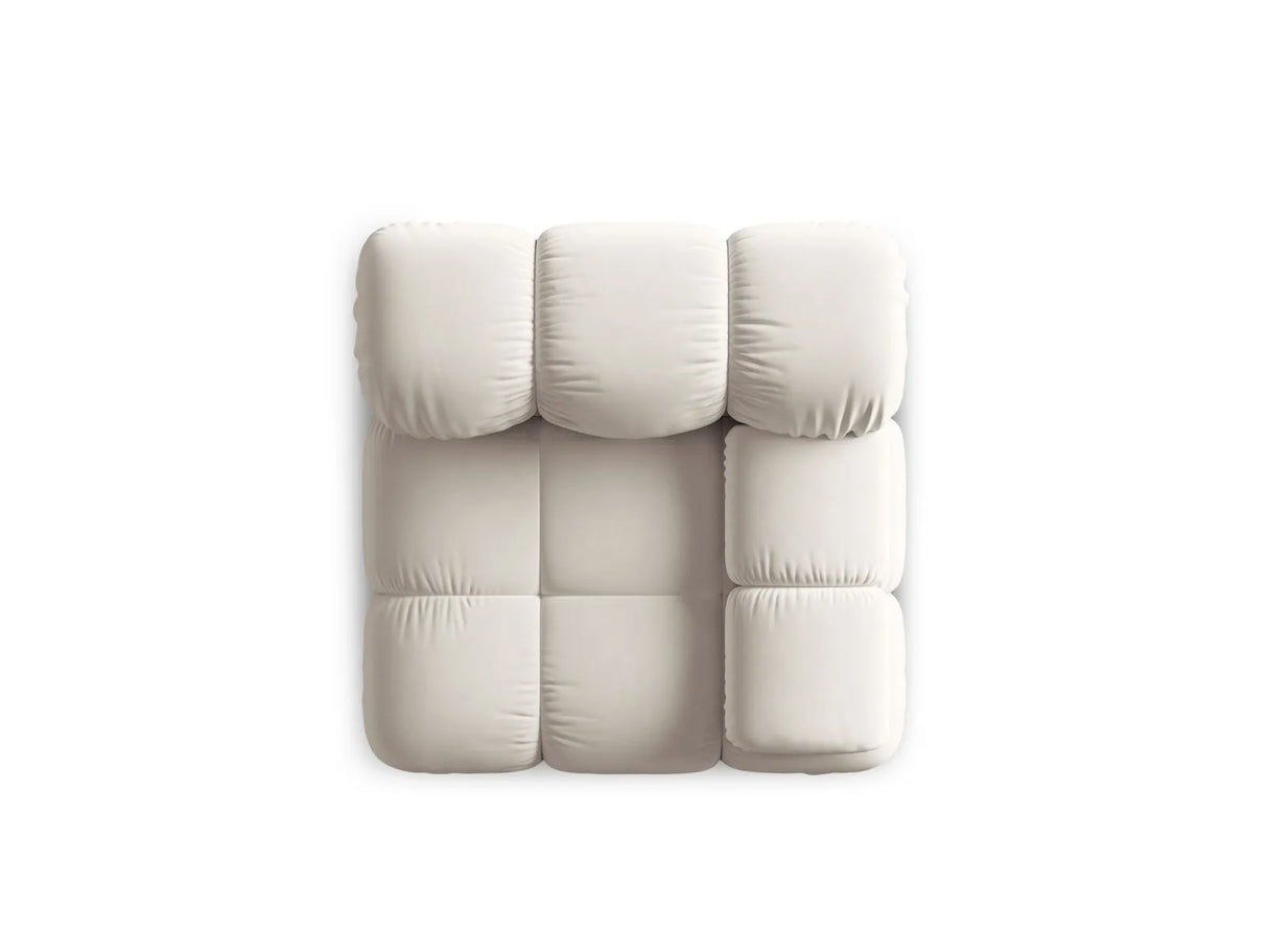 Bellis Modulares Sofa Eckmodul Rechts mit Samt-Stoff (Blu30) in Dunkelbeige, 94 cm – Bild 7