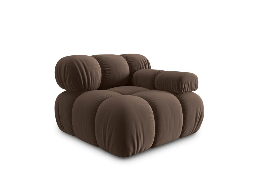 Bellis Modulares Sofa Eckmodul Rechts mit Samt-Stoff (Blu48) in Dunkelbraun, 94 cm – Bild 3
