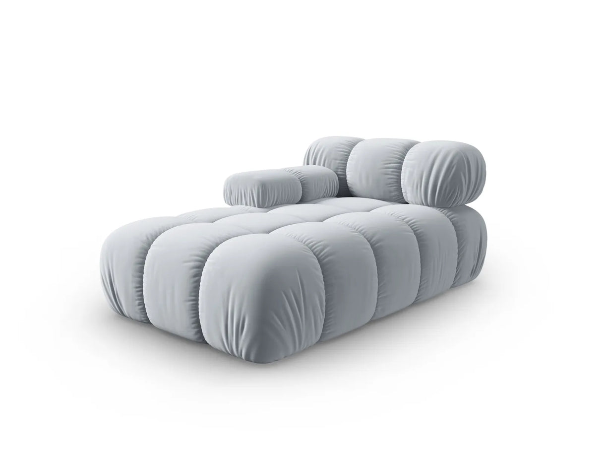 Bellis Modulares Sofa Einzelmodul Chaise Longue Links mit Samt-Stoff (Blu06) in Hellblau, 155x94 cm – Bild 2