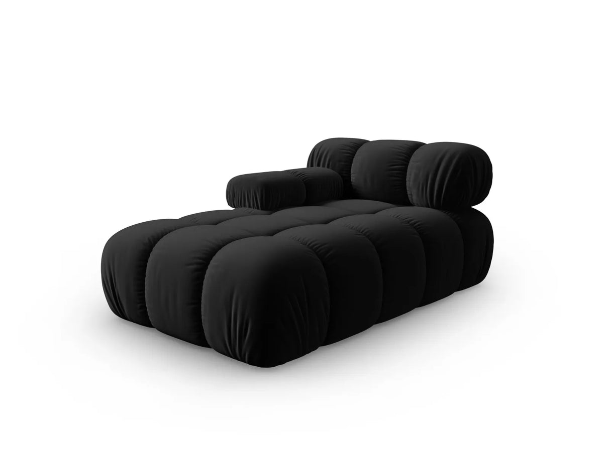 Bellis Modulares Sofa Einzelmodul Chaise Longue Links mit Samt-Stoff (Blu19) in Schwarz, 155x94 cm – Bild 2