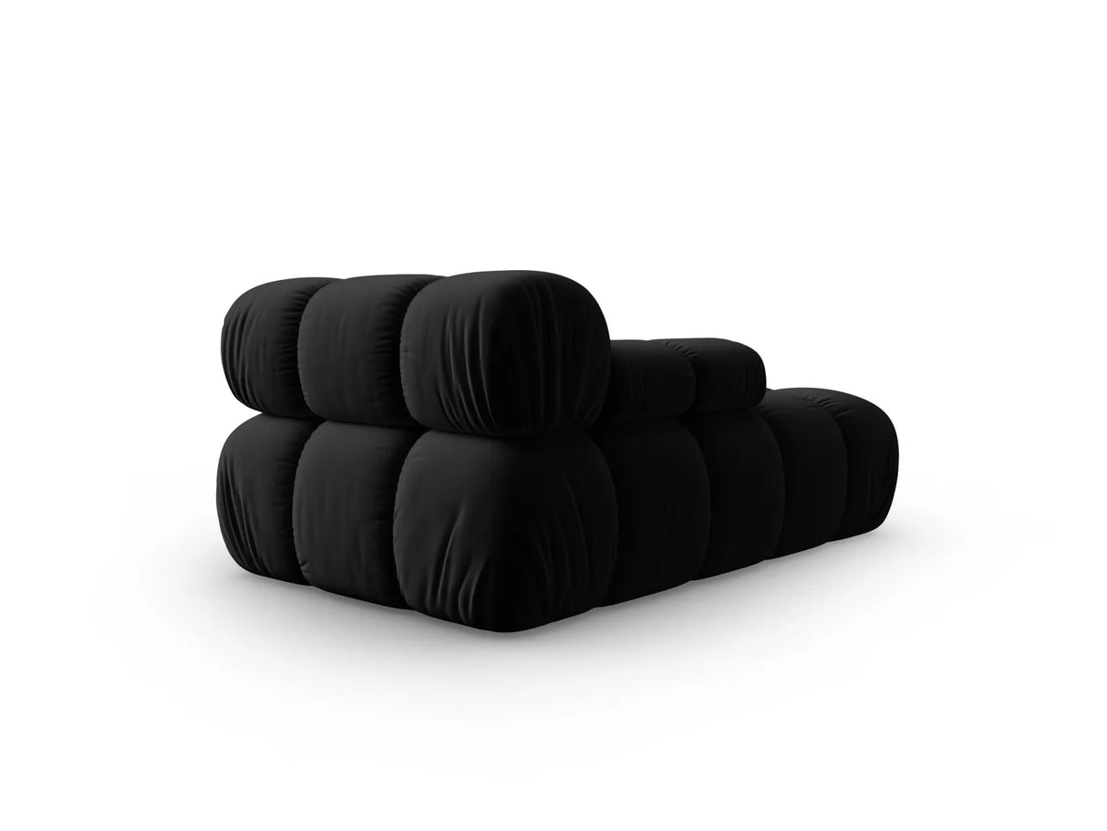 Bellis Modulares Sofa Einzelmodul Chaise Longue Links mit Samt-Stoff (Blu19) in Schwarz, 155x94 cm – Bild 3