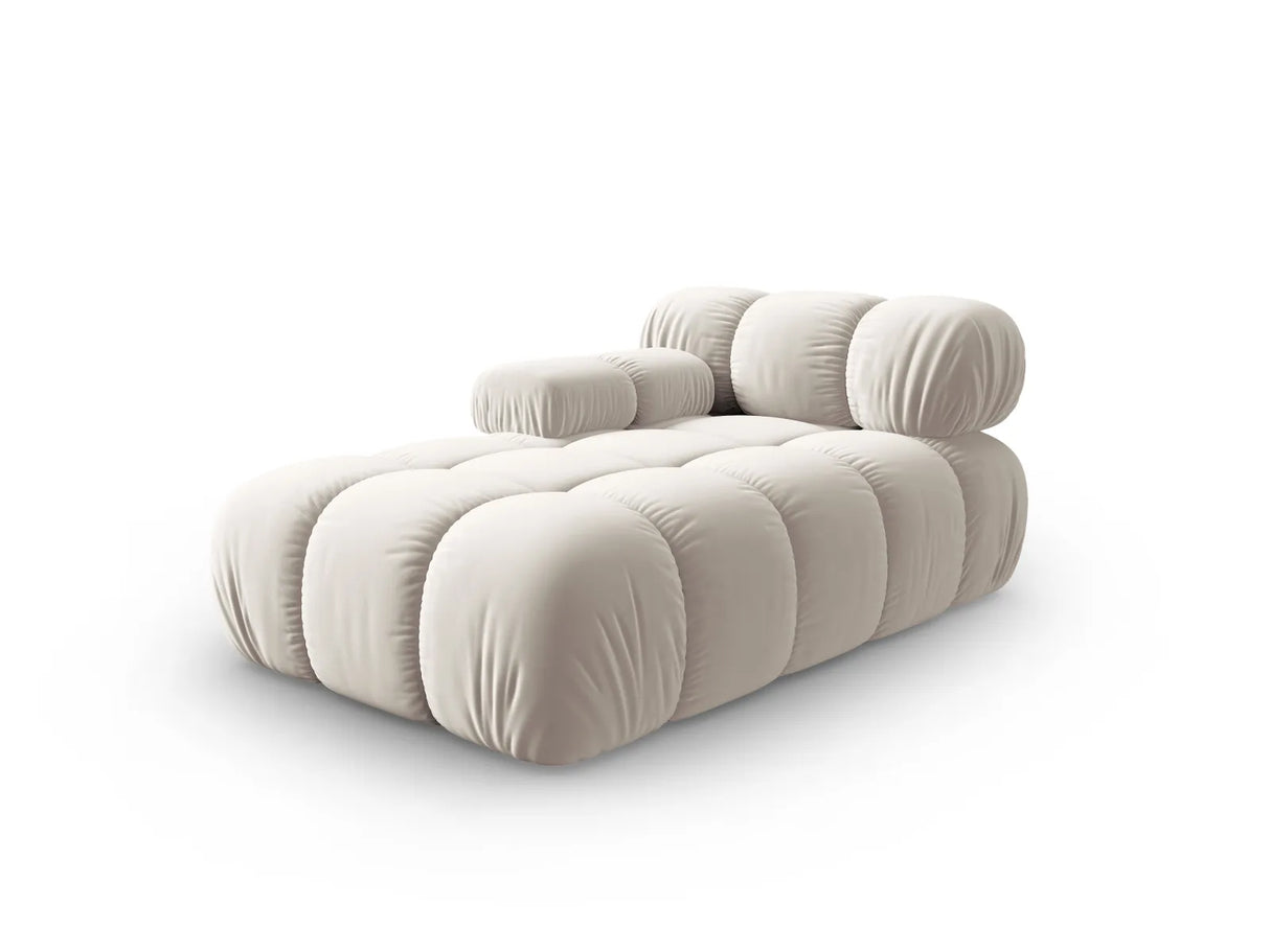 Bellis Modulares Sofa Einzelmodul Chaise Longue Links mit Samt-Stoff (Blu30) in Dunkelbeige, 155x94 cm – Bild 2