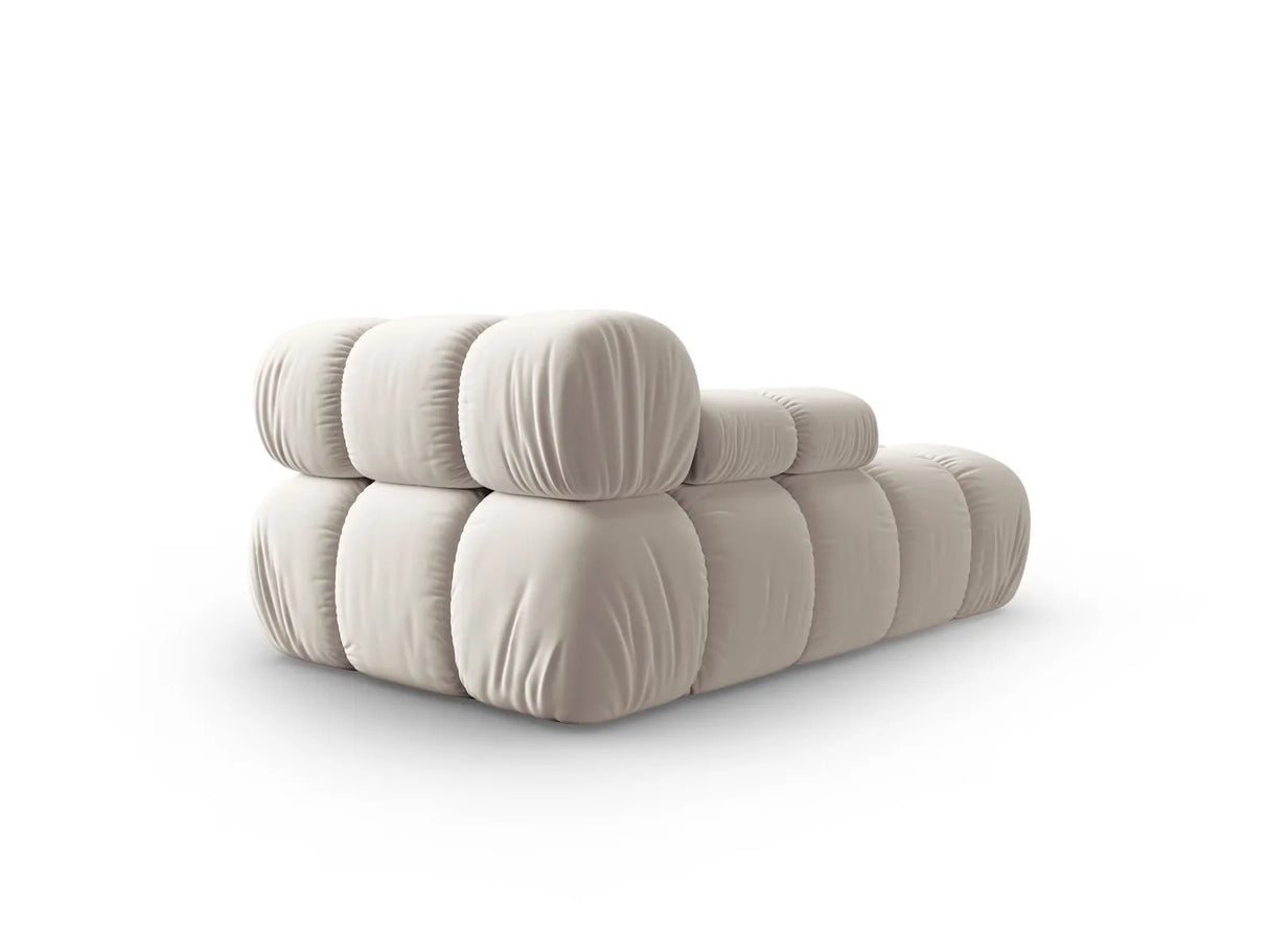 Bellis Modulares Sofa Einzelmodul Chaise Longue Links mit Samt-Stoff (Blu30) in Dunkelbeige, 155x94 cm – Bild 3