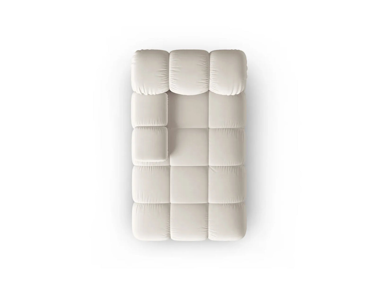 Bellis Modulares Sofa Einzelmodul Chaise Longue Links mit Samt-Stoff (Blu30) in Dunkelbeige, 155x94 cm – Bild 4