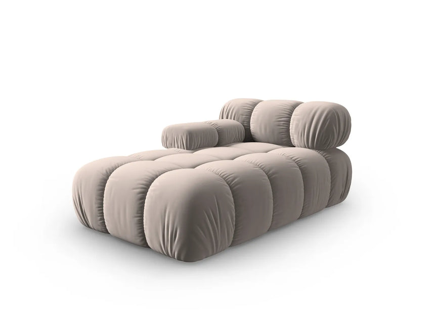 Bellis Modulares Sofa Einzelmodul Chaise Longue Links mit Samt-Stoff (Blu40) in Cappuccino, 155x94 cm – Bild 2
