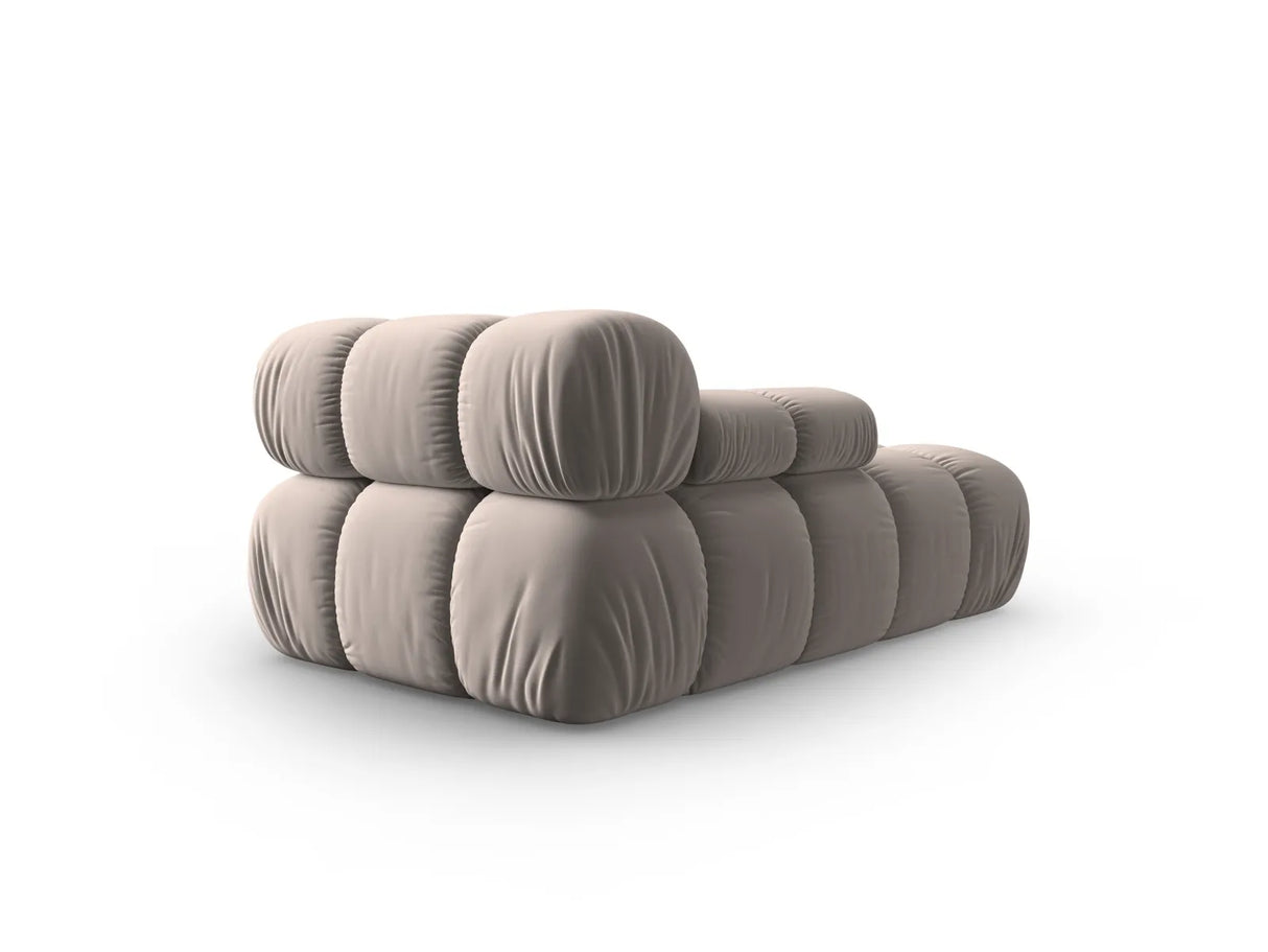 Bellis Modulares Sofa Einzelmodul Chaise Longue Links mit Samt-Stoff (Blu40) in Cappuccino, 155x94 cm – Bild 3