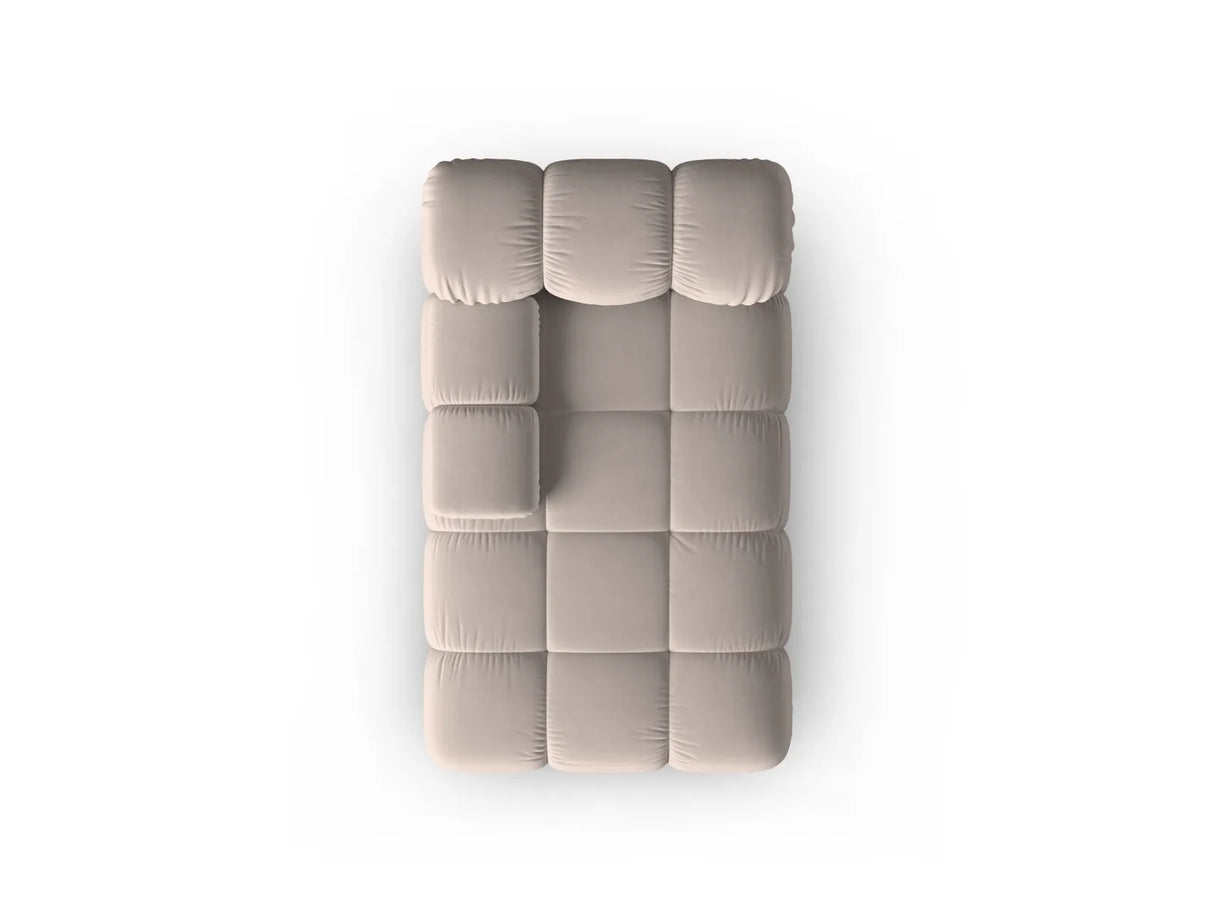 Bellis Modulares Sofa Einzelmodul Chaise Longue Links mit Samt-Stoff (Blu40) in Cappuccino, 155x94 cm – Bild 4