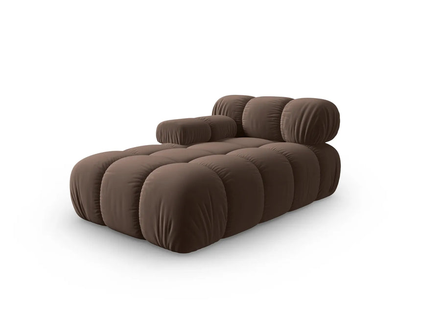 Bellis Modulares Sofa Einzelmodul Chaise Longue Links mit Samt-Stoff (Blu48) in Dunkelbraun, 155x94 cm – Bild 2