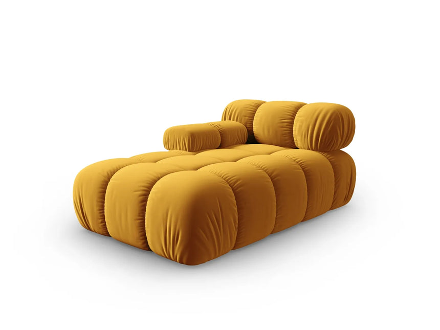 Bellis Modulares Sofa Einzelmodul Chaise Longue Links mit Samt-Stoff (Blu68) in Gelb, 155x94 cm – Bild 2