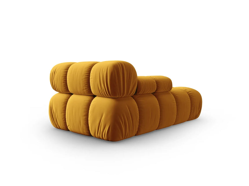 Bellis Modulares Sofa Einzelmodul Chaise Longue Links mit Samt-Stoff (Blu68) in Gelb, 155x94 cm – Bild 3