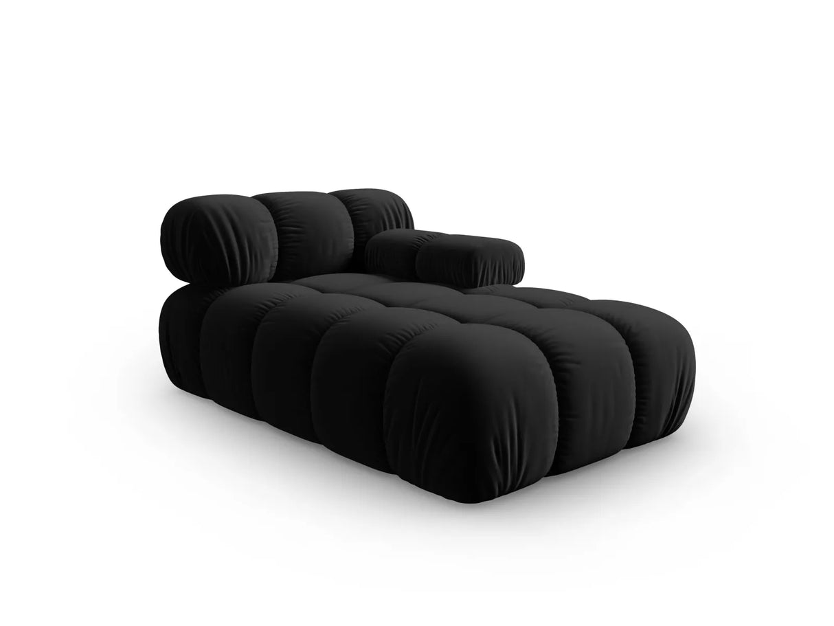 Bellis Modulares Sofa Einzelmodul Chaise Longue Rechts mit Samt-Stoff (Blu19) in Schwarz, 155x94 cm – Bild 2