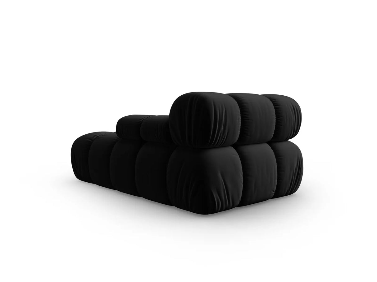Bellis Modulares Sofa Einzelmodul Chaise Longue Rechts mit Samt-Stoff (Blu19) in Schwarz, 155x94 cm – Bild 3