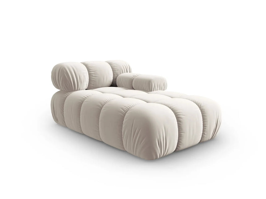 Bellis Modulares Sofa Einzelmodul Chaise Longue Rechts mit Samt-Stoff (Blu30) in Dunkelbeige, 155x94 cm – Bild 3