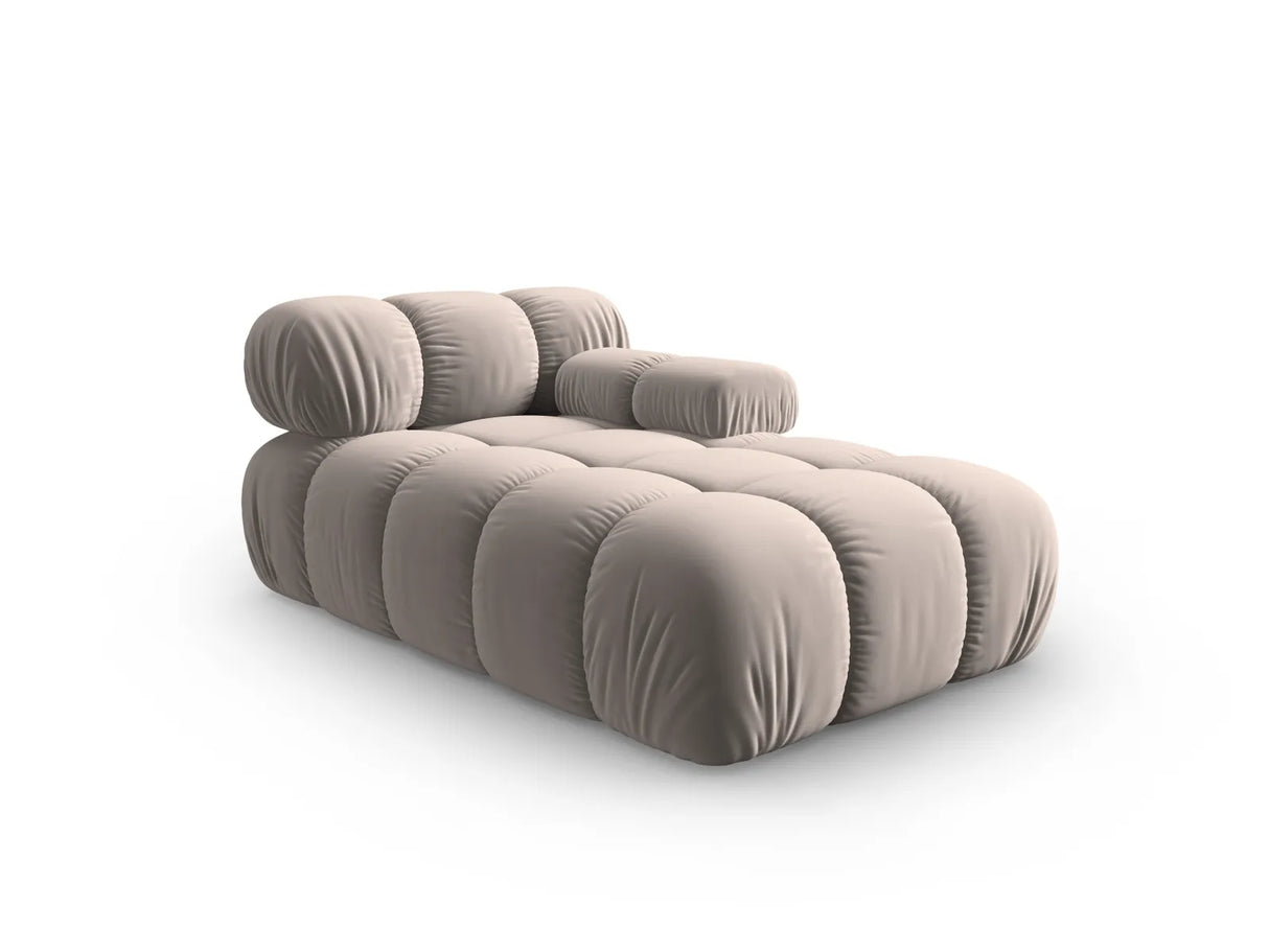 Bellis Modulares Sofa Einzelmodul Chaise Longue Rechts mit Samt-Stoff (Blu40) in Cappuccino, 155x94 cm – Bild 2