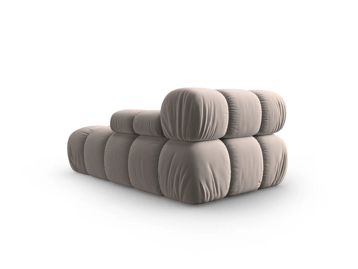 Bellis Modulares Sofa Einzelmodul Chaise Longue Rechts mit Samt-Stoff (Blu40) in Cappuccino, 155x94 cm – Bild 3