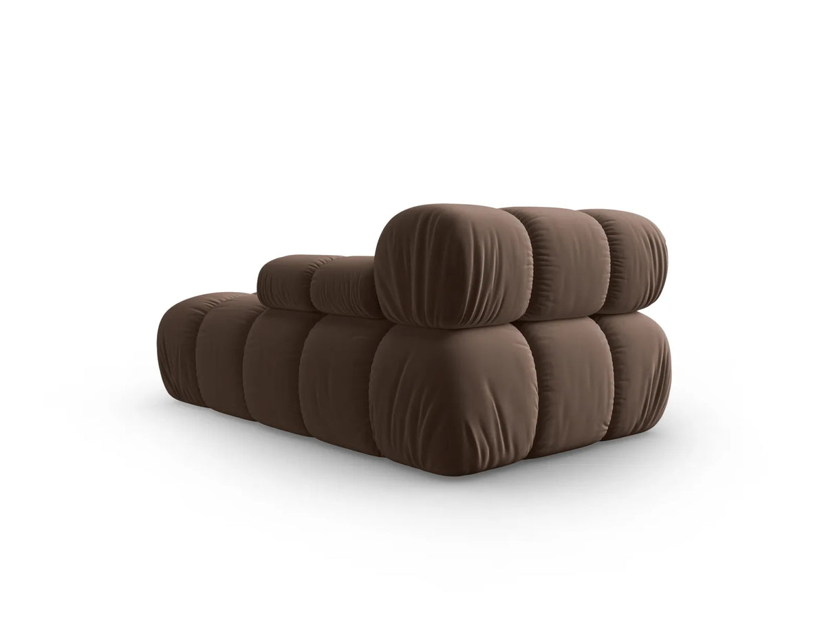 Bellis Modulares Sofa Einzelmodul Chaise Longue Rechts mit Samt-Stoff (Blu48) in Dunkelbraun, 155x94 cm – Bild 6