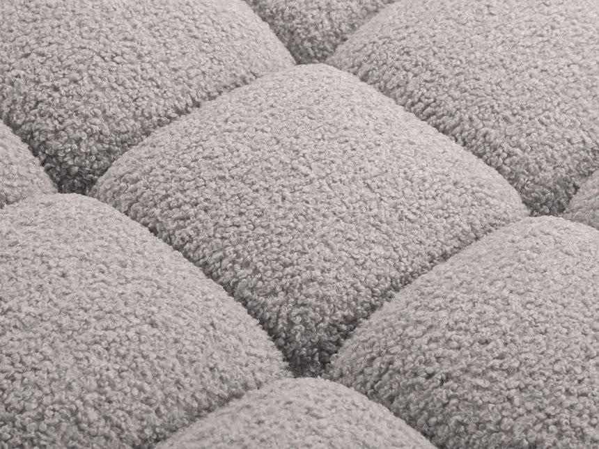 Bellis Modulares Sofa Einzelmodul Pouf 94cm aus Boucle-Stoff (Rolf6) in Hellgrau – Bild 3