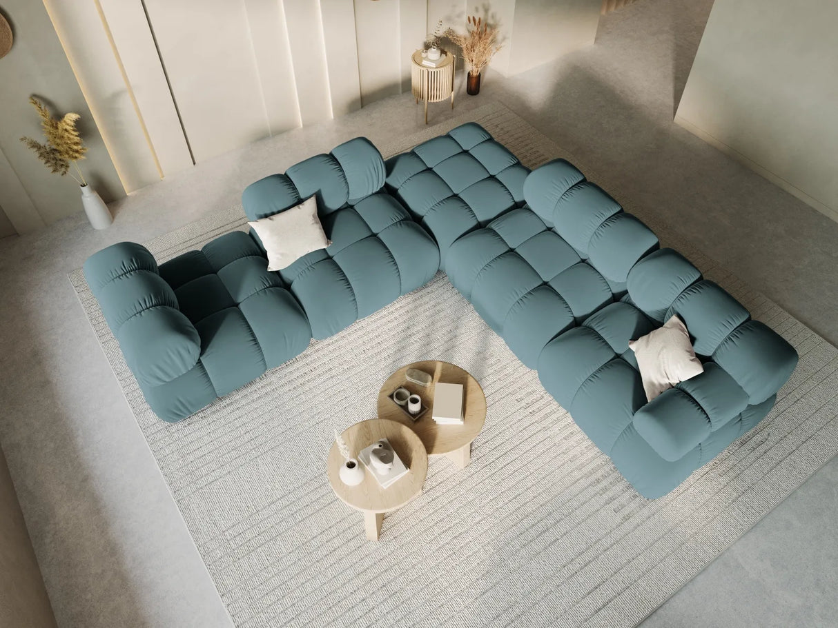 Bellis Modulares Sofa Einzelmodul Pouf mit Samt-Stoff (Blu85) in Türkis, 94 cm – Bild 7
