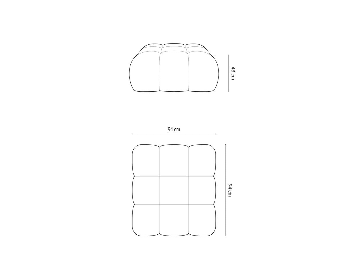 Bellis Modulares Sofa Einzelmodul Pouf mit Samtbezug oder 3D-Stoff, 94 cm – Bild 5