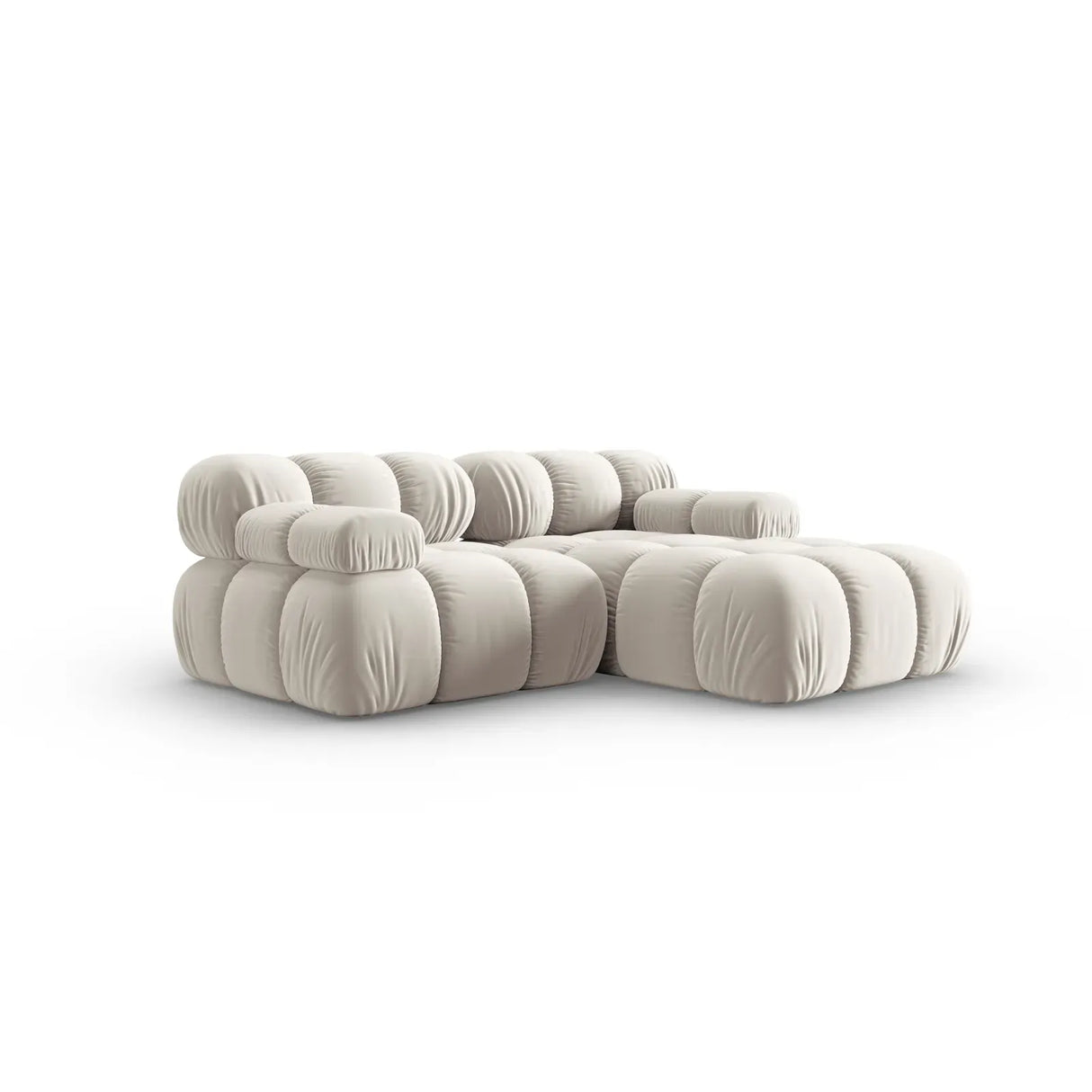 Bellis Modulares Sofa mit 2 Modulen mit Samtbezug oder 3d-Stoff, 188x155cm - ZEN ZONE Furniture