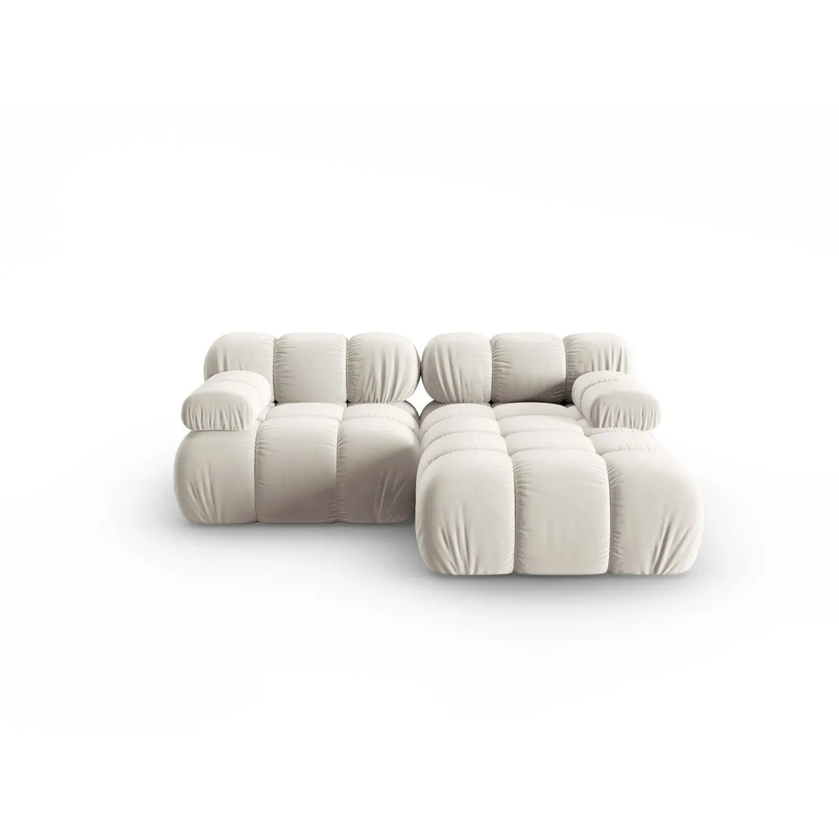 Bellis Modulares Sofa mit 2 Modulen mit Samtbezug oder 3d-Stoff, 188x155cm - ZEN ZONE Furniture