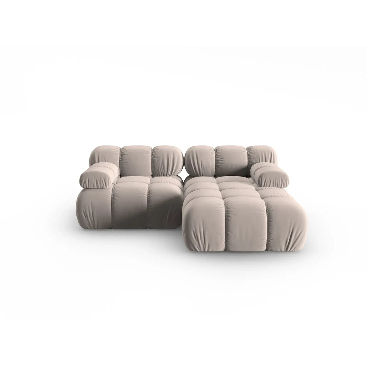 Bellis Modulares Sofa mit 2 Modulen mit Samtbezug oder 3d-Stoff, 188x155cm - ZEN ZONE Furniture