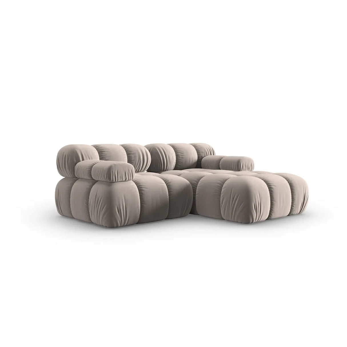 Bellis Modulares Sofa mit 2 Modulen mit Samtbezug oder 3d-Stoff, 188x155cm - ZEN ZONE Furniture