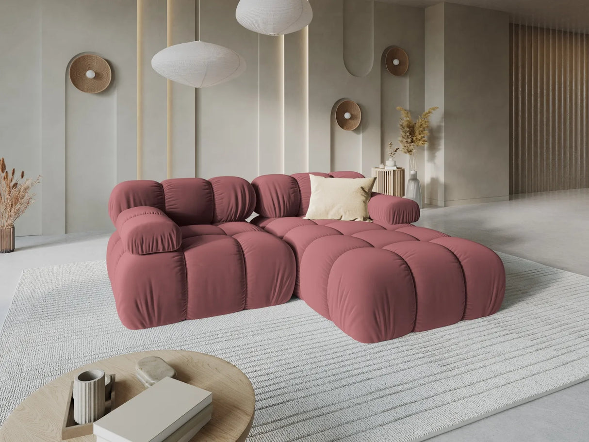 Bellis Modulares Sofa mit 2 Modulen 188x155cm aus Samt-Stoff (Blu52) in Rosa – Bild 1