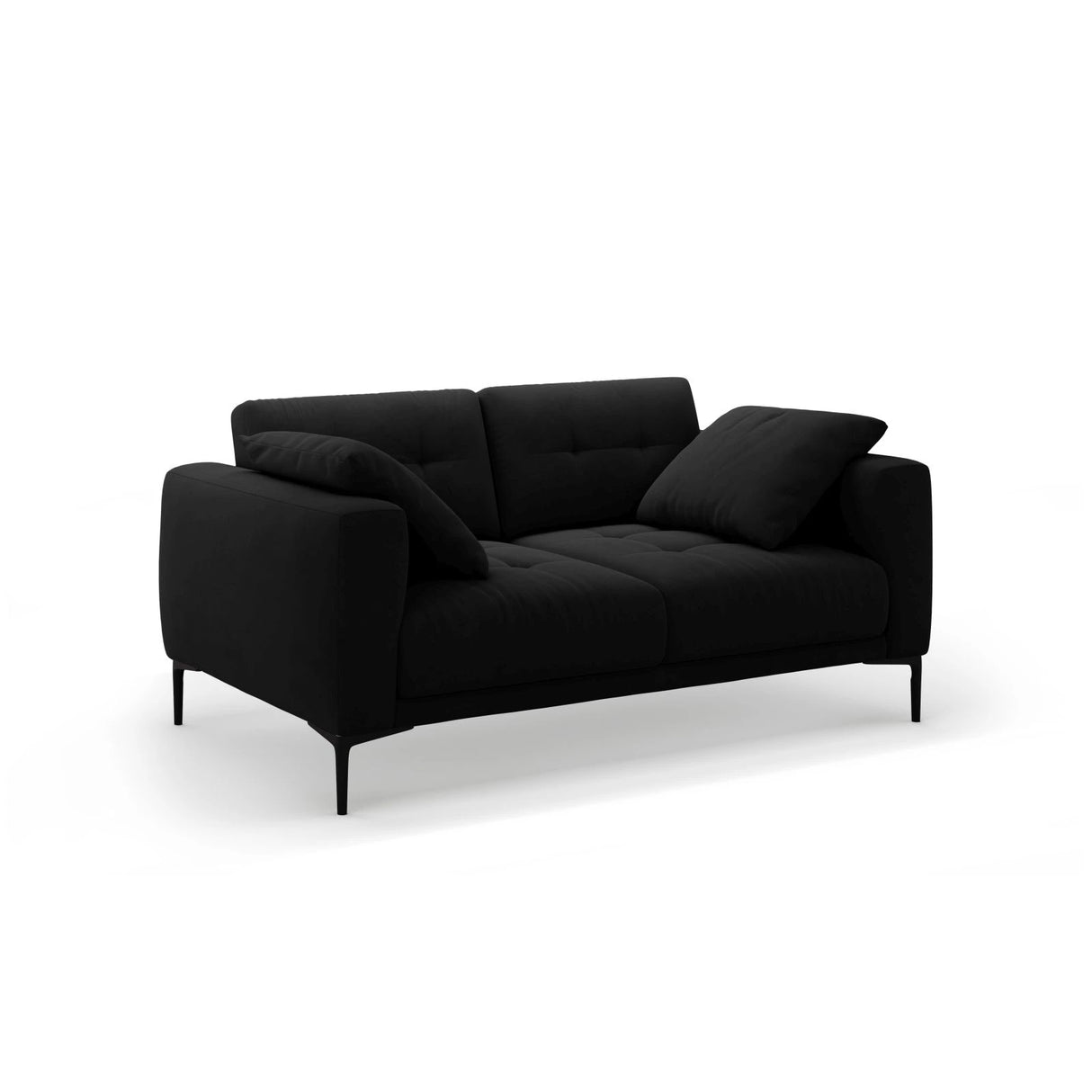 Bemy 2-Sitzer Sofa aus Samt (Salvador 19) in Schwarz, 170x102 cm – Bild 2