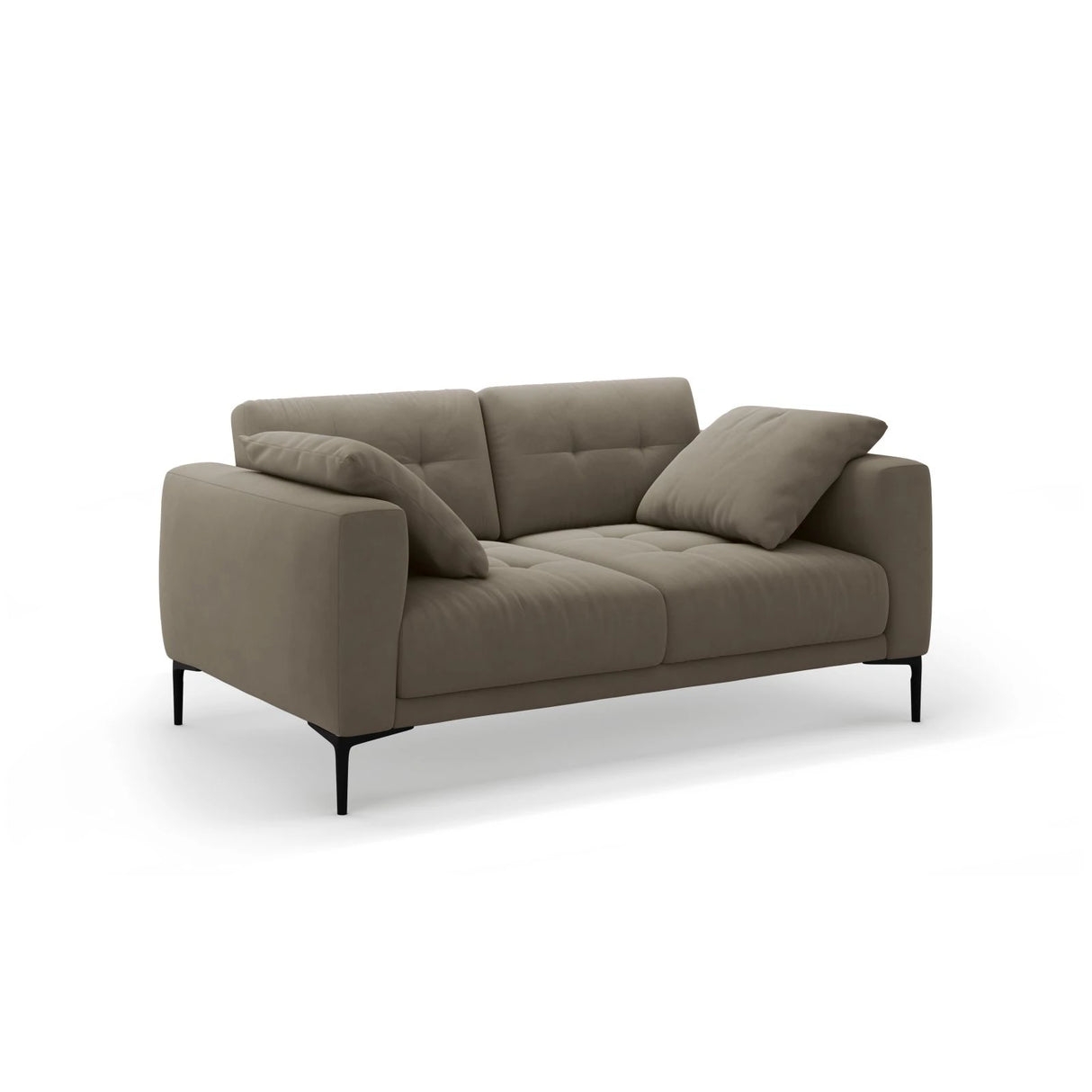 Bemy 2-Sitzer Sofa aus Samt (Salvador 3) in Grau-Braun, 170x102 cm – Bild 2
