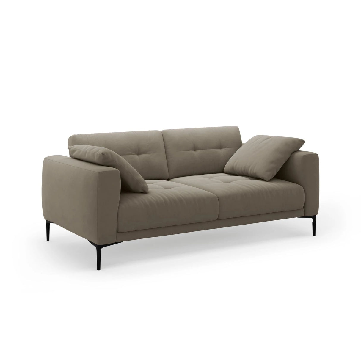 Bemy 3-Sitzer Sofa aus Samt (Salvador 3) in Grau-Braun, 200x102 cm – Bild 2