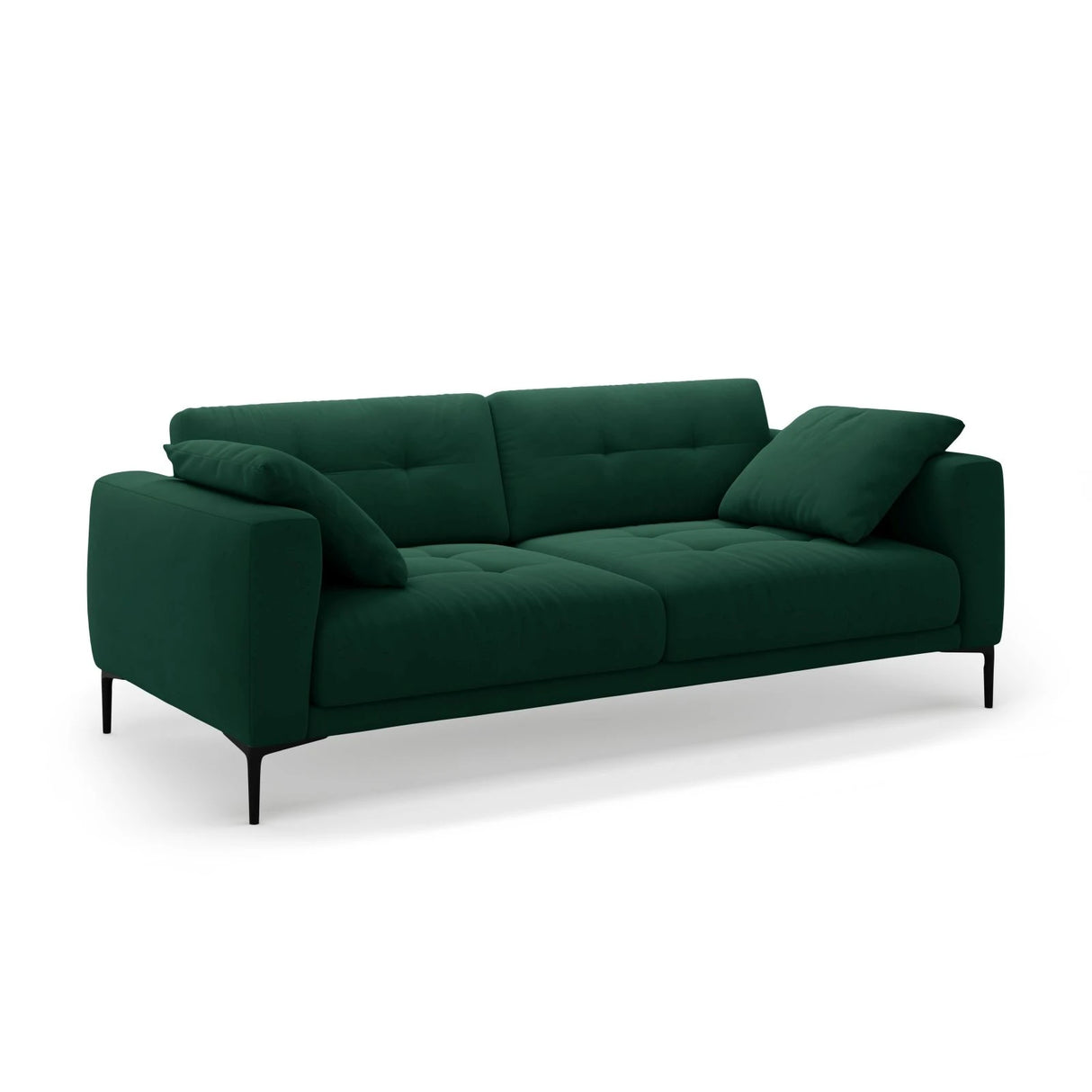 Bemy 4-Sitzer Sofa aus Samt (Salvador 7) in Flaschengrün, 230x102 cm – Bild 2