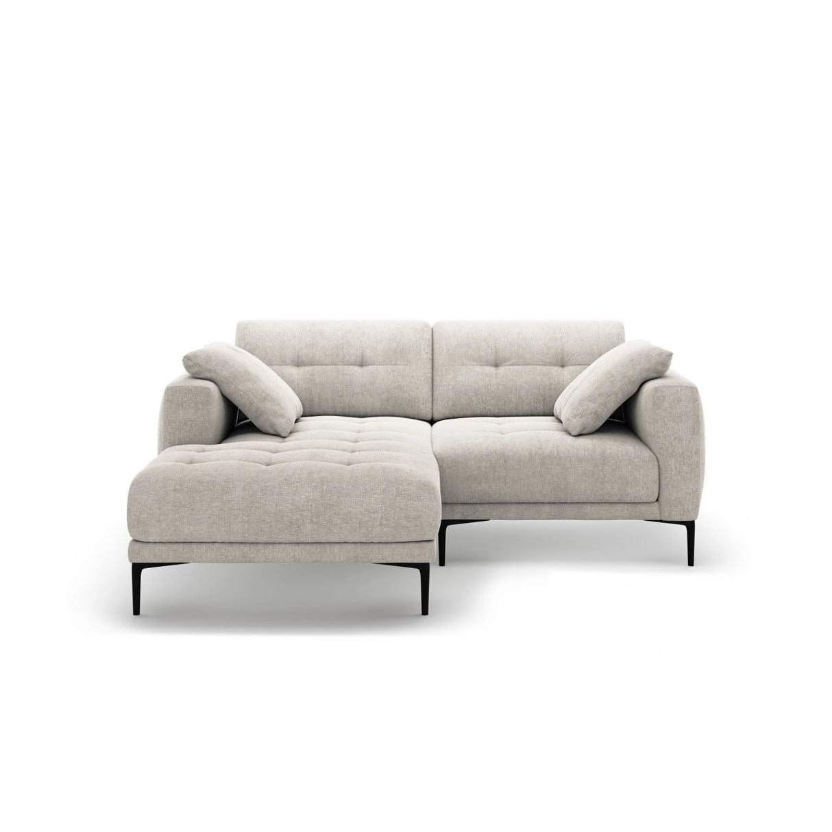 Bemy Ecksofa Links aus Samt oder Strukturstoff, 205x174 cm – Bild 1