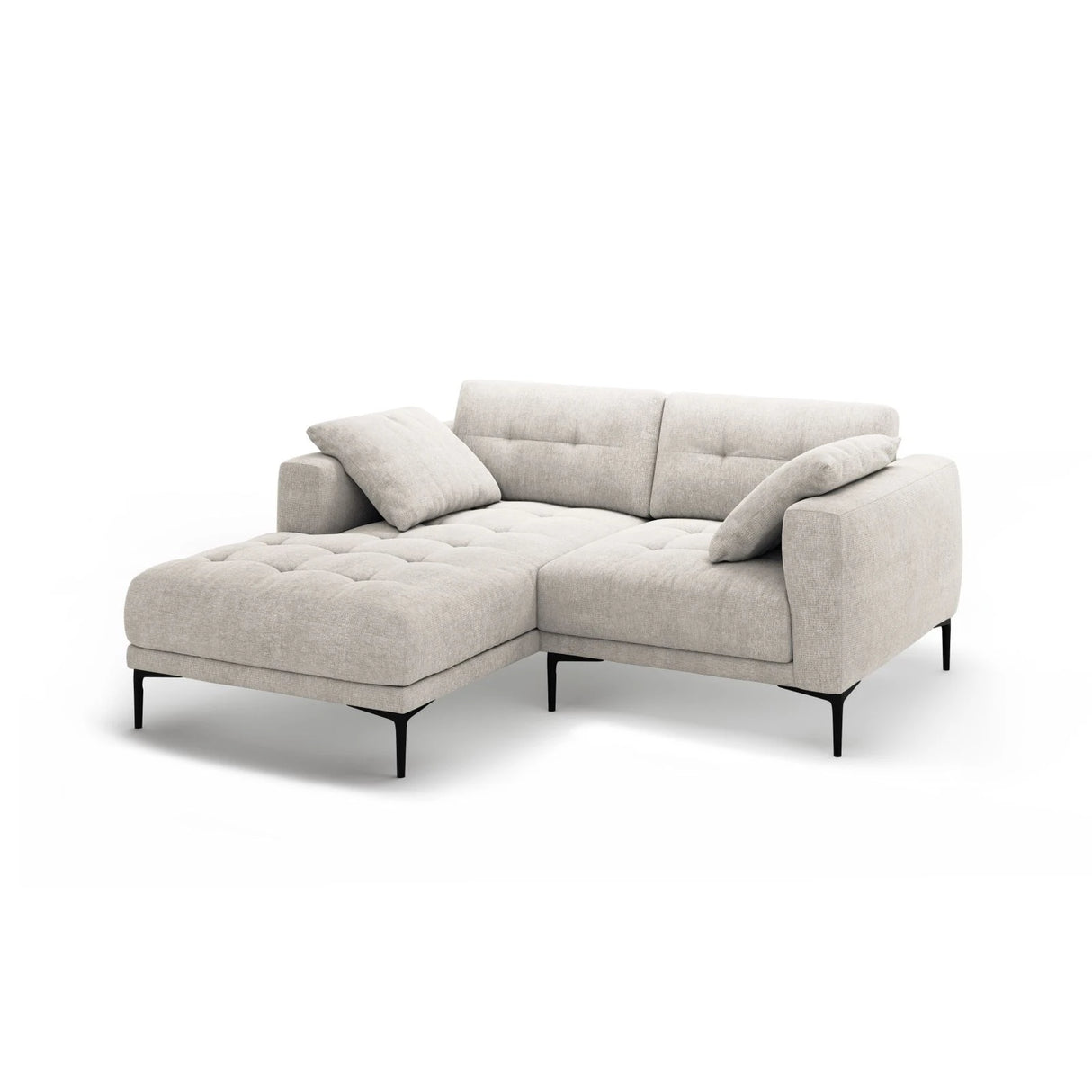 Bemy Ecksofa Links aus Samt oder Strukturstoff, 205x174 cm – Bild 2