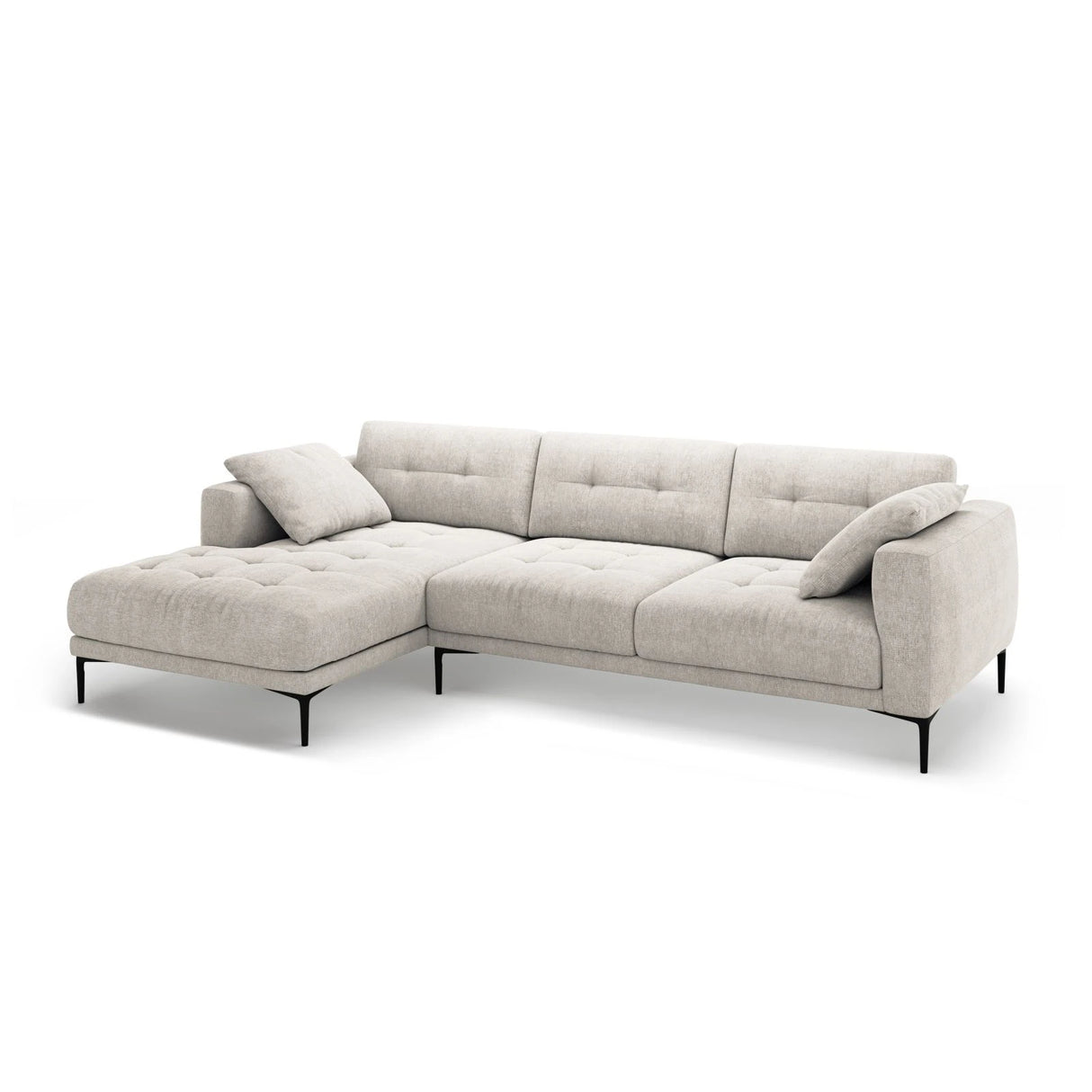 Bemy Ecksofa Links aus Samt oder Strukturstoff, 295x174 cm – Bild 2